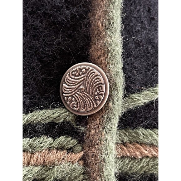 VRIKKE All Over Embroidered Wool Cardigan Sweater Norwegian Irene Haugland Large - Picture 9 of 11